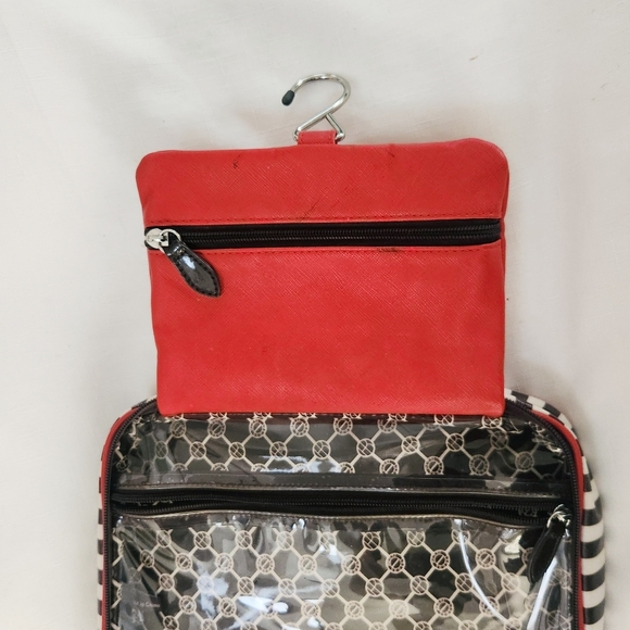 Henri Bendel Iconic Red Brown Runway Model Travel Weekender Hanging Bag w/Hook! - Picture 8 of 14